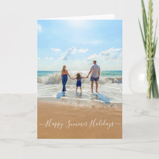 Custom Photo Card with Text Happy Summer Holidays (Front)