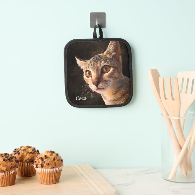 Custom Photo Cat or Dog with Name Template Pot Holder (Insitu(Hanging))