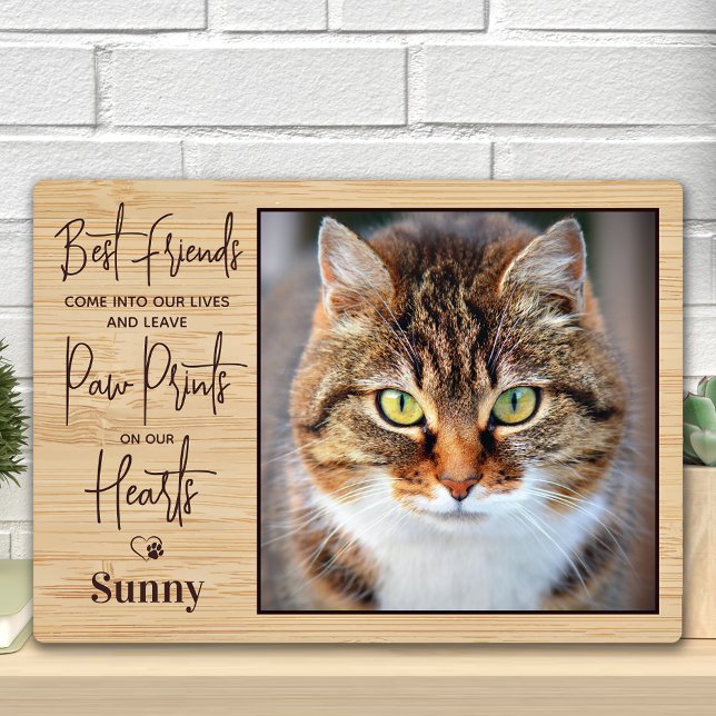 Custom Photo Cat Pet Memorial Personalised Rustic Plaque (Creator Uploaded)