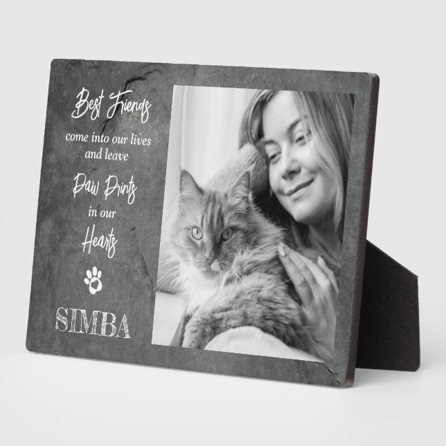 Custom Photo Cat Pet Memorial Plaque (Side)