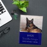 Custom photo cat pet navy blue planner<br><div class="desc">A navy blue background.  Personalise and add your a year,  name and a text. The name is written in white with a large modern hand lettered style script.</div>