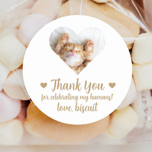 Custom Photo Cat Wedding Favour Stickers