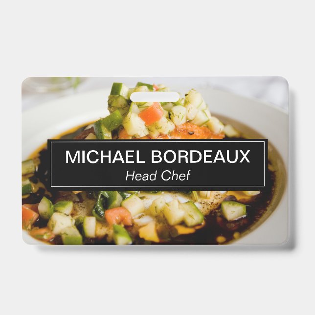 Custom Photo Catering Business personalised ID Badge (Front)