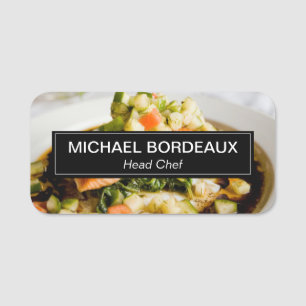 Custom Photo Catering Business personalised Name Tag