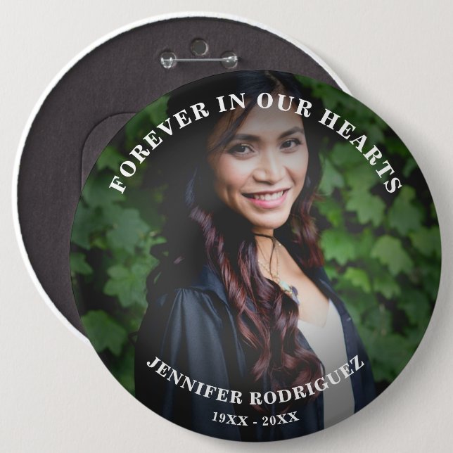 Custom Photo Celebration Of Life Death Remembrance 6 Cm Round Badge (Front & Back)