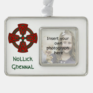 Custom Photo Celtic Cross Manx Xmas Ornament