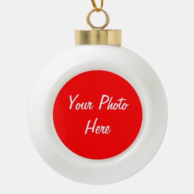 Custom Photo Ceramic Ball Christmas Ornament (Front)