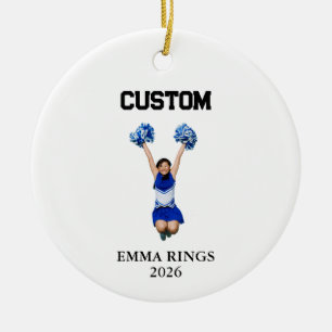 Custom Photo Cheerleader Christmas Ornament Gift