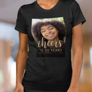 Custom Photo Cheers 30th Birthday Party T-Shirt