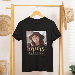 Custom Photo Cheers 60th Birthday Party T-Shirt