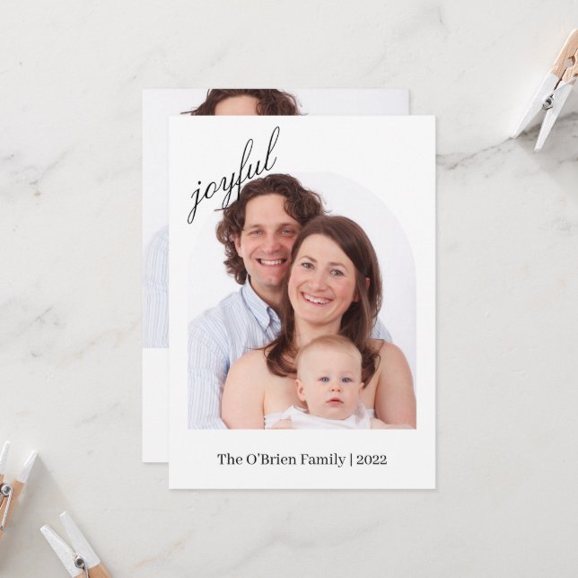 Custom Photo Christmas Card | Modern Photo Card (Front/Back In Situ)