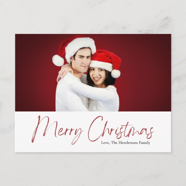 Custom Photo Christmas Card Personalised Postcard (Front)