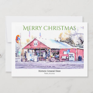 Custom Photo Christmas Card Watercolor Route 66