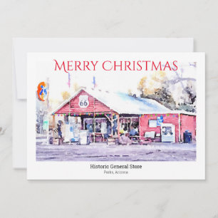 Custom Photo Christmas Card Watercolor Route 66
