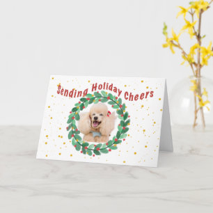 Custom Photo Christmas Card with  Wreath