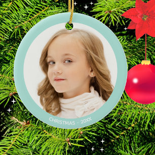 Custom Photo Christmas Ceramic Ornament