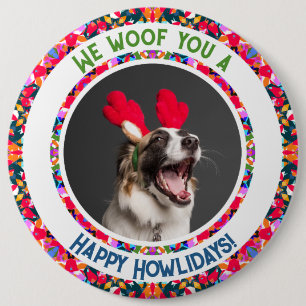 Custom Photo Christmas Dog Mom Mum Colourful 6 Cm Round Badge