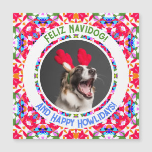 Custom Photo Christmas Dog Mum Dad Magnet