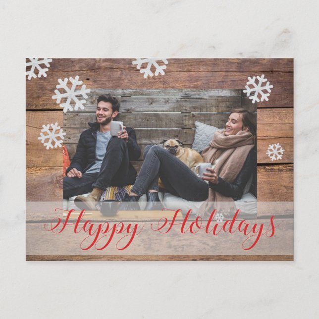 Custom Photo Christmas Holiday Postcard (Front)