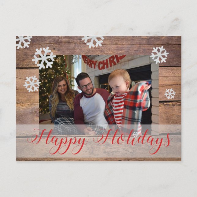 Custom Photo Christmas Holiday Postcard (Front)
