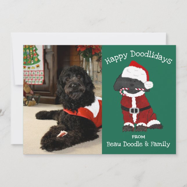 Custom Photo Christmas Labradoodle Santa Holiday (Front)