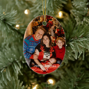 Custom Photo Christmas Ornament - Ceramic Keepsake