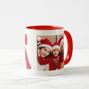 custom photo christmas red bow holiday mug