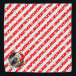 Custom Photo Christmas Santa Hat Pet HO HO HO Bandana<br><div class="desc">Christmas Santa Claus Hat - Fun frame with a Santa hat. HO HO HO! Copyright © Angi Laframboise. Cute,  colourful,  holiday photo template. Custom,  personalised Christmas holiday gifts for pets.</div>