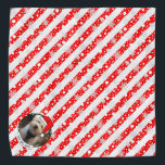 Custom Photo Christmas Santa Hat Pet HO HO HO Bandana<br><div class="desc">Christmas Santa Claus Hat - Fun frame with a Santa hat. HO HO HO! Copyright © Angi Laframboise. Cute,  colourful,  holiday photo template. Custom,  personalised Christmas holiday gifts for pets.</div>