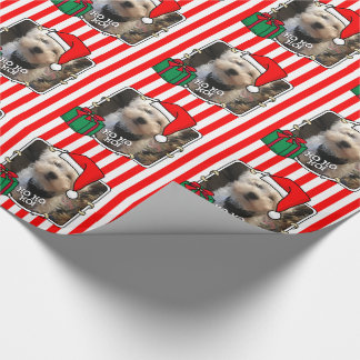 Custom Photo Christmas Santa Hat Pet HO HO HO Wrapping Paper