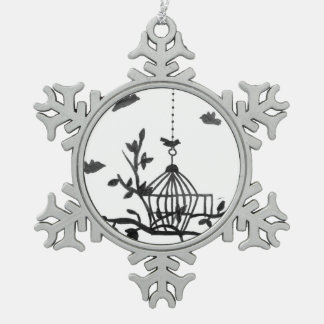 Custom Photo Christmas Snowflake Pewter Ornament