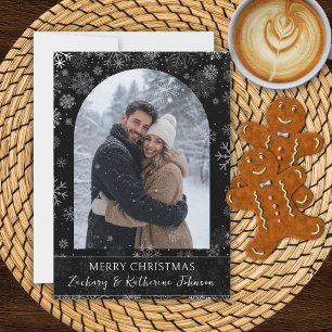 Custom Photo Christmas Snowflakes Card
