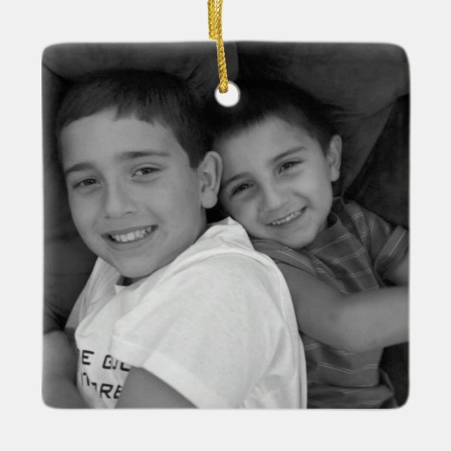 Custom Photo Christmas Square Ornament (Front)