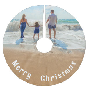 Custom Photo Christmas Tree Skirt with Your Photos