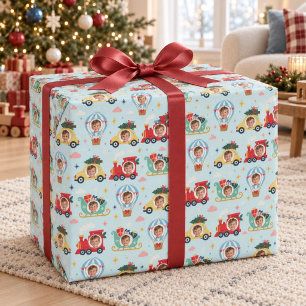 Custom Photo Christmas Vehicles Wrapping Paper