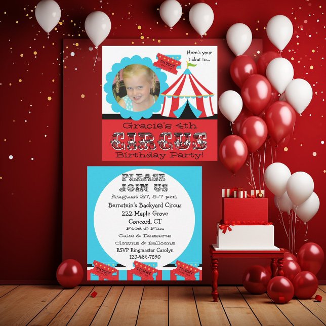 Custom Photo Circus Ticket Birthday Invitation (Creator Uploaded)