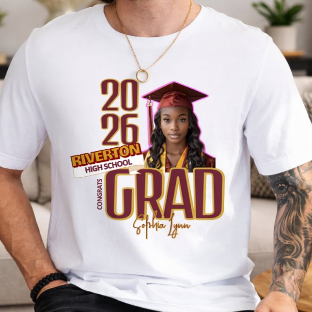 Custom Photo Class of 2027 Graduation Keepsake T-Shirt (Creator Uploaded)