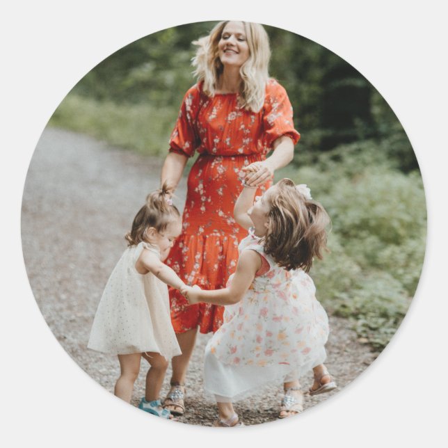 Custom Photo Classic Round Sticker (Front)
