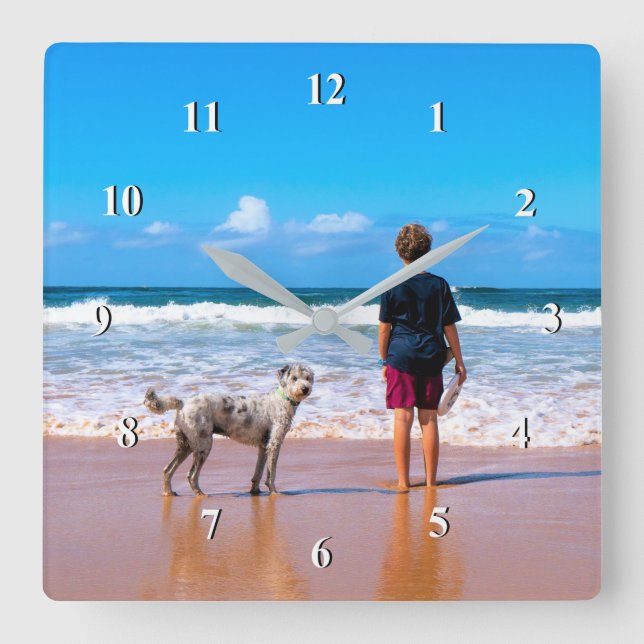 Custom Photo Clock - Your Summer Design With Pets (Front)