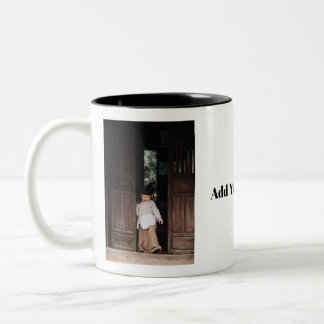 Custom Photo Coffee, Add Photo and Text Two-Tone Coffee Mug