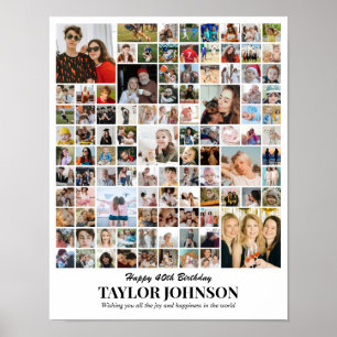 Custom Photo Collage 100 Pictures Grid 11x14 22x28 Poster