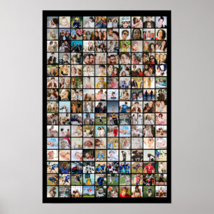 Custom Photo Collage 150 Pictures Grid Poster