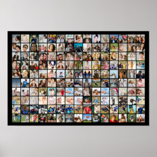 Custom Photo Collage 150 Pictures Grid Poster