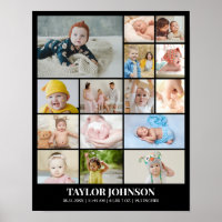 Custom Photo Collage 15 Pictures Grid 11x14 22x28