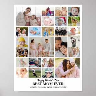 Custom Photo Collage 25 Pictures Grid 11x14 22x28 Poster