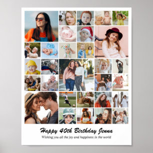 Custom Photo Collage 30 Pictures 8x10 16x20 24x30 Poster