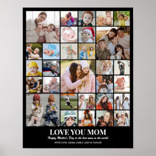 Custom Photo Collage 30 Pictures Grid 11x14 22x28 Poster