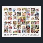 Custom Photo Collage 45 Photos Personalised Print<br><div class="desc">Create a personalised photo collage photo print with this easy-to-upload template for 45 pictures and your custom text in your choice of font styles and colours (shown in black text against an editable white background). Commemorate a special occasion or milestone birthday or anniversary, showcase favourite vacation photos or make for...</div>