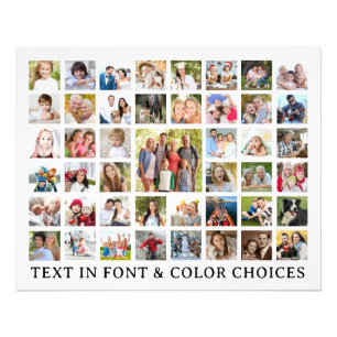 Custom Photo Collage 45 Photos Personalised Print