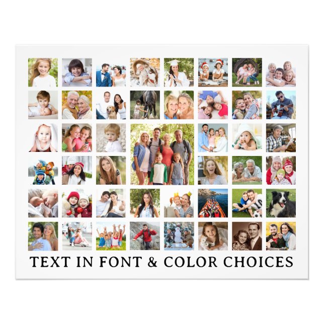 Custom Photo Collage 45 Photos Personalised Print (Front)